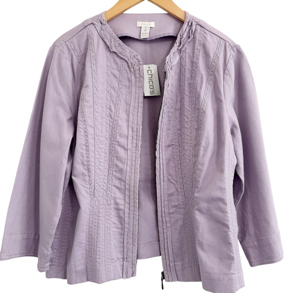 Chico’s Angelic Dream Finn Up Lavender Jacket NWT 2 Large